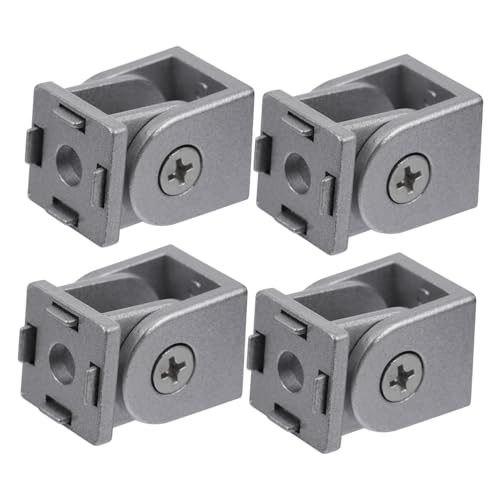 Generic 4pcs Zinc Alloy Pivot Connector Fittings for Aluminum Extrusion Profile Flexible Angle Hinge Pivot Joint Wear-Resistant Slot Rail Accessories