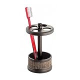 iDesign Twillo Toothbrush Holder Stand for Bathroom Vanity Countertops - Bronze