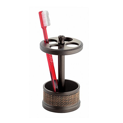 iDesign Twillo Toothbrush Holder Stand for Bathroom Vanity Countertops - Bronze