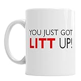 Keramikbecher, 325 ml Gift Original You Just Got LITT UP! Tasse für Tee, Kaffee und Lewis TV