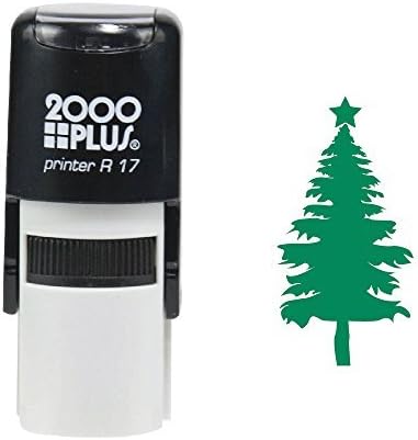 Christmas Tree 2000 Plus Self Inking Christmas Tree Decoration Rubber Stamp - Green Ink