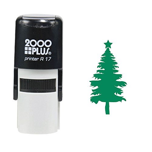 Christmas Tree 2000 Plus Self Inking Christmas Tree Decoration Rubber Stamp - Green Ink #TOP10