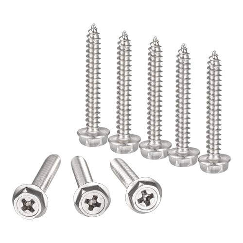 Vis autotaraudeuses M4 x 30 mm hexagonales Phillips en inox 304 pour stopper le desserrage des tôles
