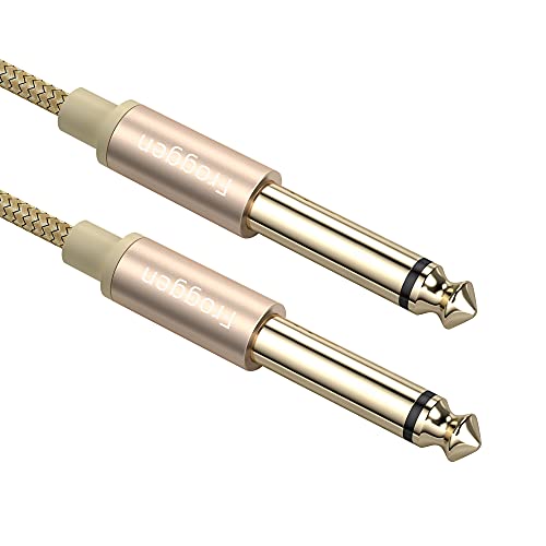 Cavo Jack 6.3mm Stereo 3M, Froggen Nylon Cavo Jack da 6.35mm a 6.35mm TRS Maschio a Maschio Connettori Placcati Oro per Basso Elettrico, Tastiera, Amplificatore, Strumenti