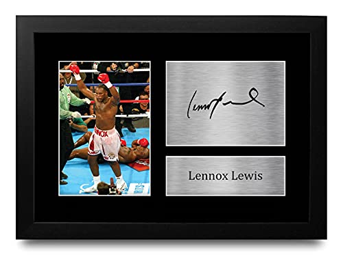 Photo autographe Lennox Lewis A4 encadré poster de boxe imprimé HWC Trading