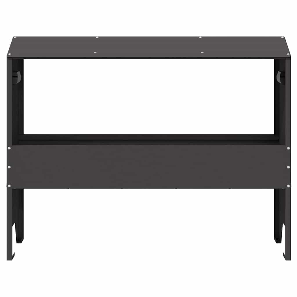 Mangiatoia per animali da fattoria in acciaio laminato a freddo, nero, 79 x 35 x 62 cm, robusta, resistente alle intemperie, con capacità di 15 kg, per interni ed esterni, facile montaggio e