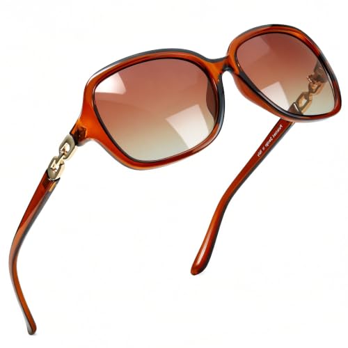 Image of SIPHEW Polarized Sunglasses for Women | Vintage Square Sunglasses w UV400 Protection | Womens Wraparound Shade