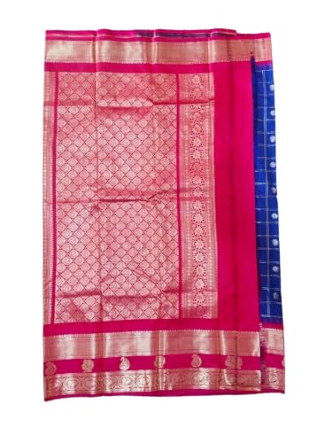 Mamtha navy blue gadwal silk saree – image 4