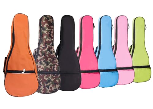 LONGTEAM Custodia per ukulele, 5 mm, in spugna, impermeabile, resistente, colorata, con custodia, Nero , For 21 Soprano, Organizer per borse