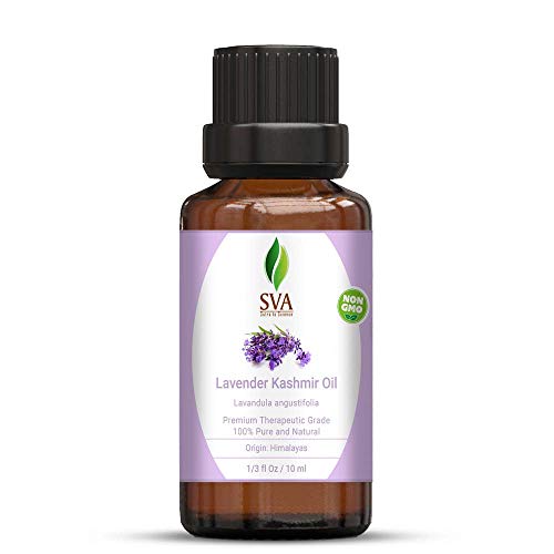 Sva Kashmir Lavender Essential Oil 1/3 Oz 100% Pure Natural Premium Therapeutic Grade For Diffuser, Aromatherapy, Skincare, Haircare, Soaps And Candles #TOP30