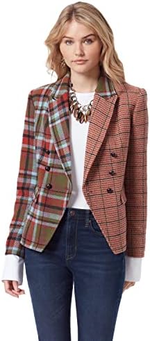Sam Edelman Sportswear Women's Imogen Double Breasted Blazer, Alexa Plaid-Capulet Olive