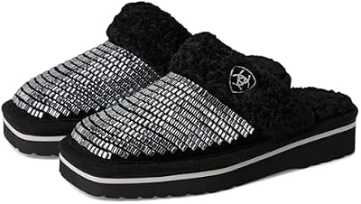ARIAT Women's Jackie Square Toe Exotic Platform Shoes – Dazzle Black, Size 9 (Medium)