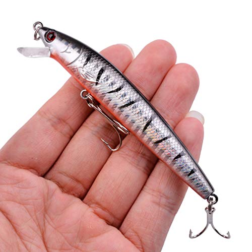 Aorace 8 Pcs/Lot Fishing Lures Hard Bait Life-Like Bass Pike Swimbait Shad Plastic Fishing Tackle Minnow Fishing Bait 10Cm 8.5G #TOP4