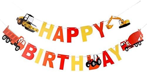 Amazon Co Jp ハッピーバースデー ガーランド 工事車両a 誕生日 飾り Happy Birthday ガーランドフラッグ おしゃれ バナー ガーラント ぺたんこ配送 おもちゃ