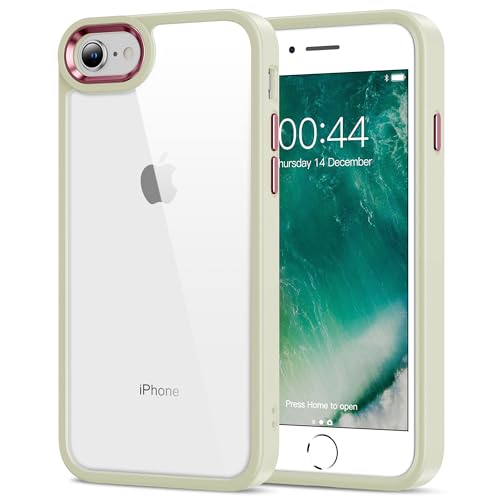 Image of HOOMIL for iPhone SE 3rd /2nd Gen, iPhone 7 /iPhone 8, Non-Yellowing, Drop Protection, Anti-Scratch Transparent Hard Back Phone Cover - White