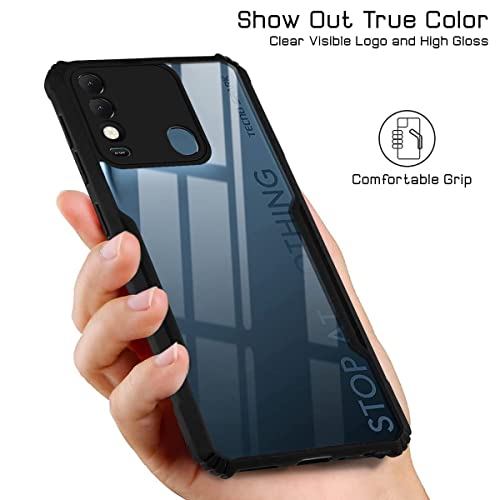 Image of Jkobi Back Cover Case for Tecno Spark 8 (Shockproof with Polycarbonate Clear Panel | Professional Black)
