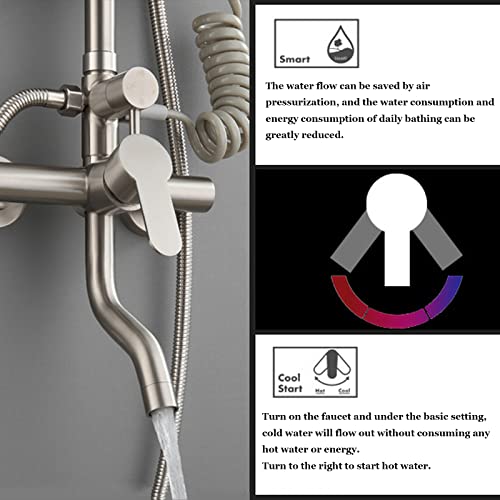 Robinet de douche mural anti-calcaire avec étagère de rangement pour optimiser les petits espaces