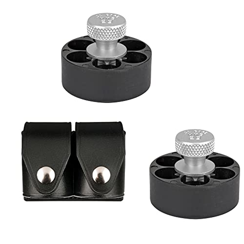 Westlake Market 2-Pack 29M HKS Speed Loader for S&W 629 & Taurus Raging Bull 44 Mag Plus One Plain Double Pouch Case & Free Sample of Patches