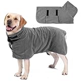 FENYW Hundebademantel aus Mikrofaser, Hundehandtuch Große Hunde Saugfähig, XL Bademantel Hund Klettverschluss, Einstellbare, für Große Hunde, Mittelgroße Hunde (70 cm)