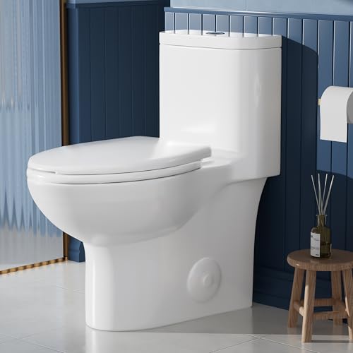 AKNIRL Elongated One Piece Toilet with 17.3' ADA Comfort...
