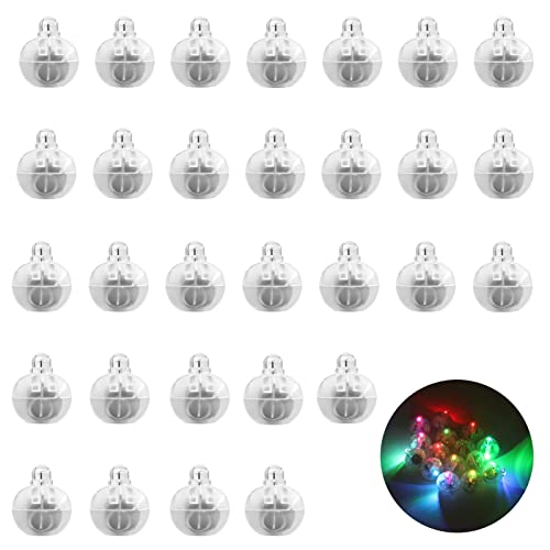 LIHAO 30PCS Mini LED Lights, Flash LED Balloons Light Up Balloons for Party Decorations Neon Party Lights for Paper Lanterns Birthday Party Wedding Easter Eggs Halloween Christmas Decoration-Colorful
