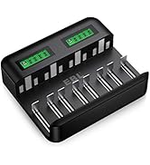 EBL Chargeur de Piles Universel LCD, Chargeur Universel pour AA/LR6, AAA/LR3, C/R14, D/R20 Ni-MH ...