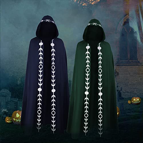 Manto com Capuz de Halloween Capa Unissex Masculino Feminino Manto Longo Fantasia Papel Cosplay Traj