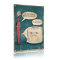 Decorazione Bagno Umoristica Targa Divertente Per Bagno - 'I Hate My Job' In Metallo Vintage Decorazione Bagno Spiritosa - Foto 11