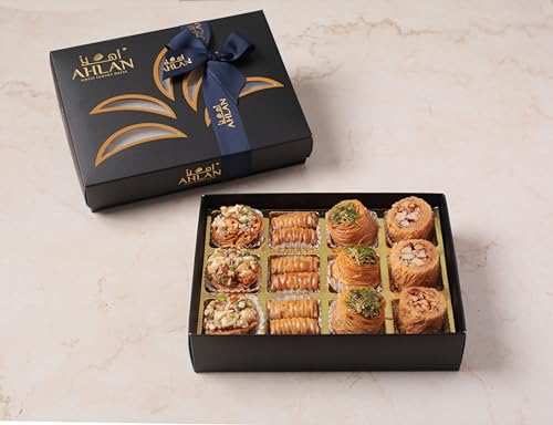 Image of AHLAN Mediterranean Baklava Assorted Box | Hamper of Turkish Baklava Sweets | Gift for Gourmet Enthusiasts (Box of 12)