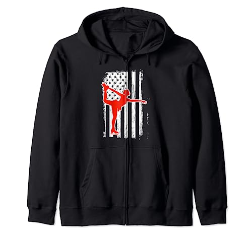 American Skating Team Cool Ice Skater Artistico Sport Costume Felpa con Cappuccio