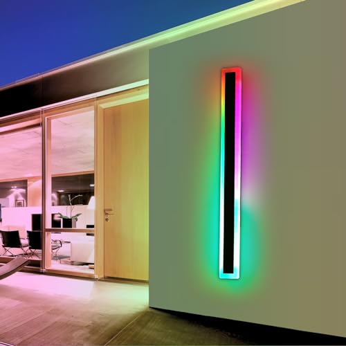 Daoseolo 57inch Long LED Outdoor Wall Light, RGB Exterior