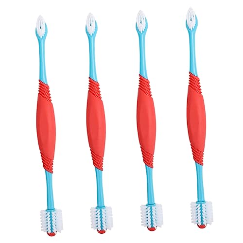 Levemolo Pet Oral Care Supplies 4pcs Dog Puppy Toothbrush Manual Cleaning Brush