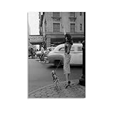 Black And White Art Vintage - Woman Portrait Old Photo New York City Art - Vintage Bar Cart Decor - Feminist Poster Canvas Wall Art Prints for Wall Decor Room Decor Bedroom Decor Gifts 08x12inch(20x