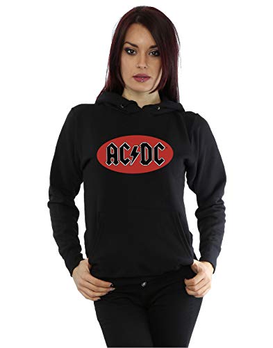AC/DC Women's Red Circle Logo Hoodie Small Black