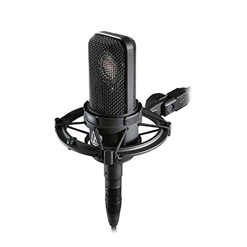 Audio-Technica At4040 Cardioid Condenser Mic With Shock Mount + Mic Stand + On Stage Asvs4B 4-Inch Pop Filter + Clean Cloth #TOP6