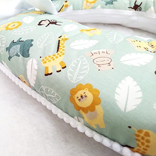 Capa De Almofada Para Amamentação Bebê Zoo Verde