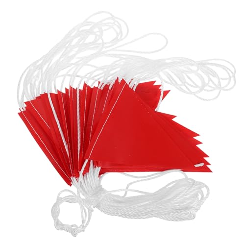 Bannière de signalisation de sécurité rouge avec fanions triangulaires plastique