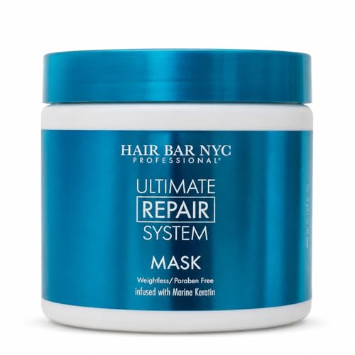 Hair Bar NYC Ultimate Hair Repair System Revival Hair Mask - Protein Repair Boost for Dry Damaged...