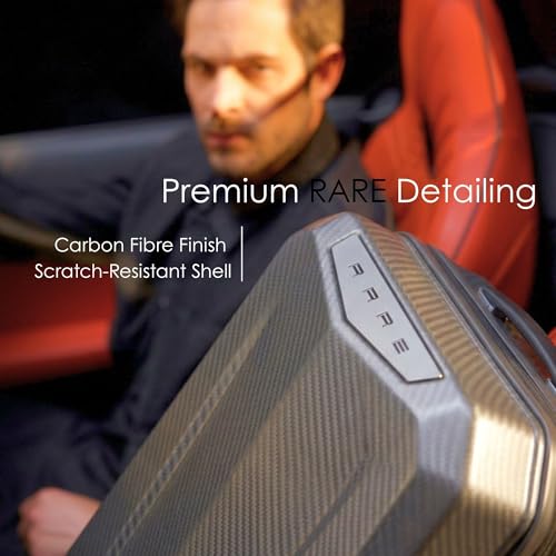 Image of Rare Rabbit Gallardo 3Pc Set Carbon Fibre Hard Trolley Bag Polycarbonate Antiscratch Travel Suitcase with 8 Silent Wheels and a Sturdy TSA Lock - Luggage for Men & Women