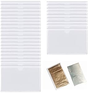 30 Pack Self-Adhesive Index Card Pockets Top Open Crystal Clear Plastic Card Holder for Organizing and Protecting 3 x 5…