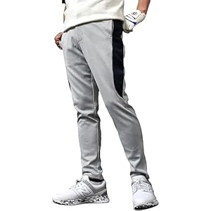 COMON GOLF(コモンゴルフ) ゴルフパンツ メンズ ズボン ストレッチ 大きいサイズ ポンチ ウエストゴム ライン テーパード 春秋 春 秋 CG-21022ST