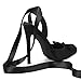 Celbreez Ballet Heels Satin Stiletto Heels for Women Close Square Toe Slingback Bow Lace Up High Black Heel Women's Pumps Strappy Mary Jane Ballerina Heel Party Wedding Cute Shoes