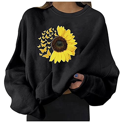 Hemlock Teen Girls Hoodies Sunflower Print Sweatshirt Girls Hooded Tops Long Sleeve Sweatshirt Pullover Coat Outwear Black Hemlock Teen Girls Hoodies Sunflower Print Sweatshirt Girls Hooded Tops Long Sleeve Sweatshirt Pullover Coat Outwear Black