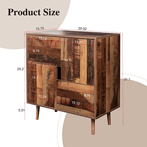 Joysource Buffet Cabinet Kitchen Sideboard With Storage Buffet Table Wooden Bar For Kitchen Dining Room Hallway Living Room, Brown #TOP1