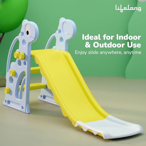 Image of Lifelong Cuppy Slide for Kids (2-4 Years) | Compact Indoor & Outdoor Baby | Durable Plastic & Rounded Edges Slide with Anti-Slip Steps | Stable Design & Easy Assembly Smooth Slider for Toddlers