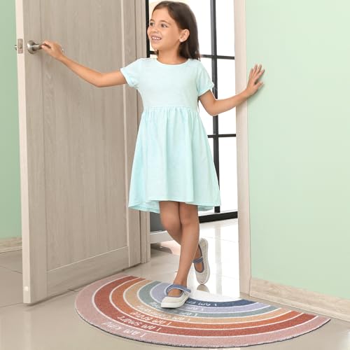 Tapete decorativo semicircular Drydiet 90x45 cm fibra miniatura 6