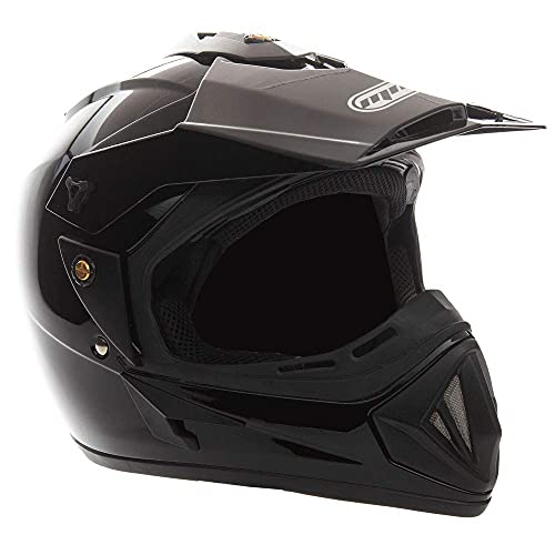 Mmg Adult Motorcycle Off Road Helmet Dot - Mx Atv Dirt Bike Motocross Utv - With Goggles (Large, Shiny Black) #TOP2