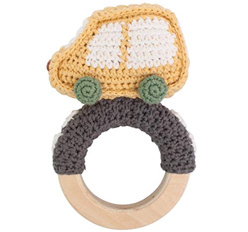 Preisvergleich Produktbild Sebra Häkel-Rassel, Auto auf Holzring