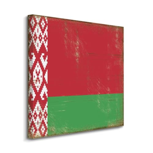 Cuadro de bandera de Bielorrusia retro: arte en lienzo ideal para regalo de inauguración