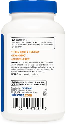 Nutricost B12 Methylcobalamin) 2000Mcg, 240 Capsules - Vegetarian Caps, Non-Gmo, Gluten Free B12 Supplement thumb #3